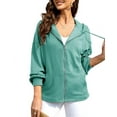 thumbnail image 3 of Long Sleeve Women Hooded Zipper Hoodies Loose Casual Tops, 3 of 5