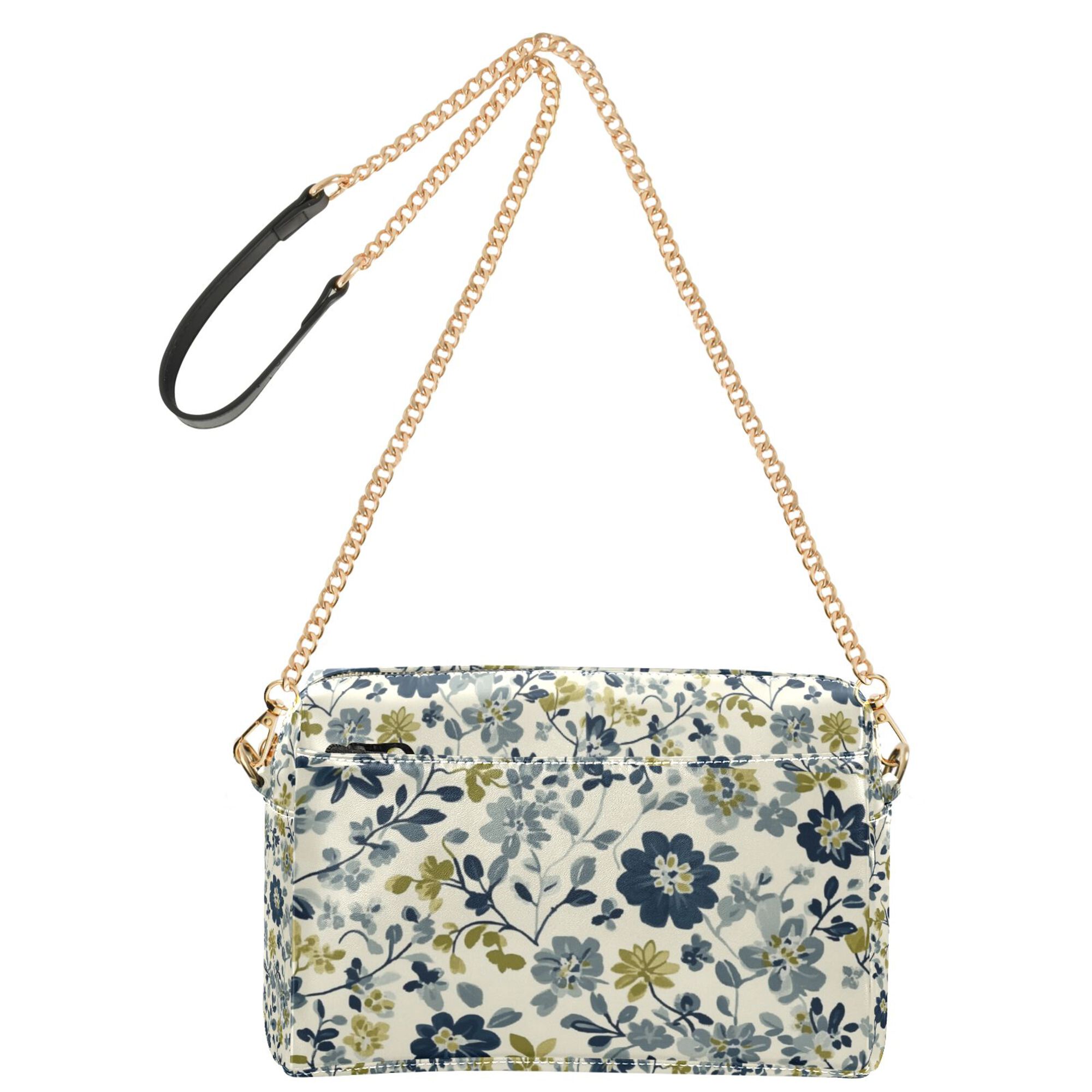 FORMRS Women Crossbody Purse with Chain Strap Vegan Leather Shoulder Handbag, Light Floral