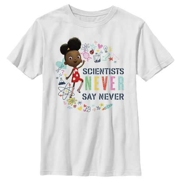 Boy's Ada Twist, Scientist Never Say Never  Graphic Tee White X Large