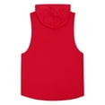 thumbnail image 4 of Manyakai Mens Fashion Letter Print Hooded Tank Tops Fitness Sports Vest Tee Bodybuilding Muscle Cut Red XXL, 4 of 7