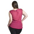 thumbnail image 3 of Blusa sin manga con detalle metalico Roman Fashion /Tallas Extras, 8006 (Magenta) fucsia oscuro 42, 3 of 6
