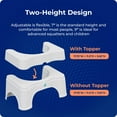 thumbnail image 6 of Squatty Potty 2.0 Adjustable Toilet Bathroom Stool, 7in - 9in, White, 6 of 11