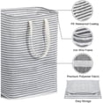 thumbnail image 4 of Cesto para la ropa sucia 72L Tela impermeable plegable de gran capacidad Gris, 40x30x60cm, 4 of 5