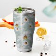 thumbnail image 3 of 30oz Light Blue Daisy Flower Pattern Tumblers Stainless Steel Tumbler with Lid and Straw,Vacuum Insulated Double Wall Travel Tumbler Cups Mug with Cleaning Brush for Coffee,Tea, 3 of 7