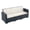 Gray, variant on Luxury Commercial Living 55" Brown Outdoor Patio Sofa with Natural Beige Sunbrella Cushion