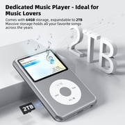 Innioasis Y2 64G Mp3 Player with Bluetooth, Lossless DSD DAC FLAC Support, M3U Playlist Import/Export, Volume Button, Supports up to 2TB (Silver)