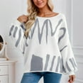 thumbnail image 2 of KHONTS Women's off the Shoulder Sweater Oversized Long Lantern Sleeve Pullovers Fall Outfits 2025 Knit Tops White M, 2 of 4