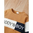 thumbnail image 5 of 12 Months Baby Boys Outfit 18 Months Boys 2PCS Fall Winter Clothing Set Letter Print Round Neck Toddler Boys Long Sleeve Top Pants Set Brown, 5 of 7