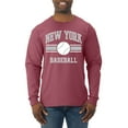 thumbnail image 1 of Wild Bobby City of New York NY Baseball Fantasy Fan Sports Men's Long Sleeve T-Shirt, Vintage Heather Red, 3X-Large, 1 of 6