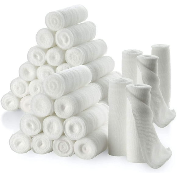 Gauze Bandage Rolls - Pack of 36, 4" x 4.1 Yards Per Roll of Medical Grade Gauze Bandage and Stretch Bandage Wrapping for Dressing All Types of Wounds and First Aid Kit by MEDca