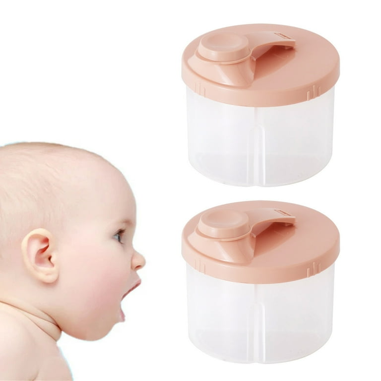  Baby Formula Dispenser On The Go, Non-Spill Rotating Four- Compartment Formula Container for Travel, Milk Powder and Snack Storage  Container for Infant Toddler Travel Outdoor, Pink, 2 Pack : Baby