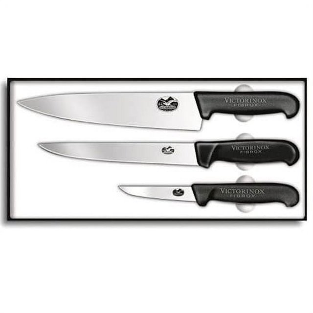 Victorinox 3-Piece Fibrox Pro Chef's Knife Set (10-Inch) - Black