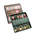 thumbnail image 1 of Juego de cubiertos navideños Gardenne, cucharas y tenedores navideños, vajilla navideña, cabezal de acero inoxidable de superficie lisa, cubiertos decorativos navideños (20 piezas), 1 of 7