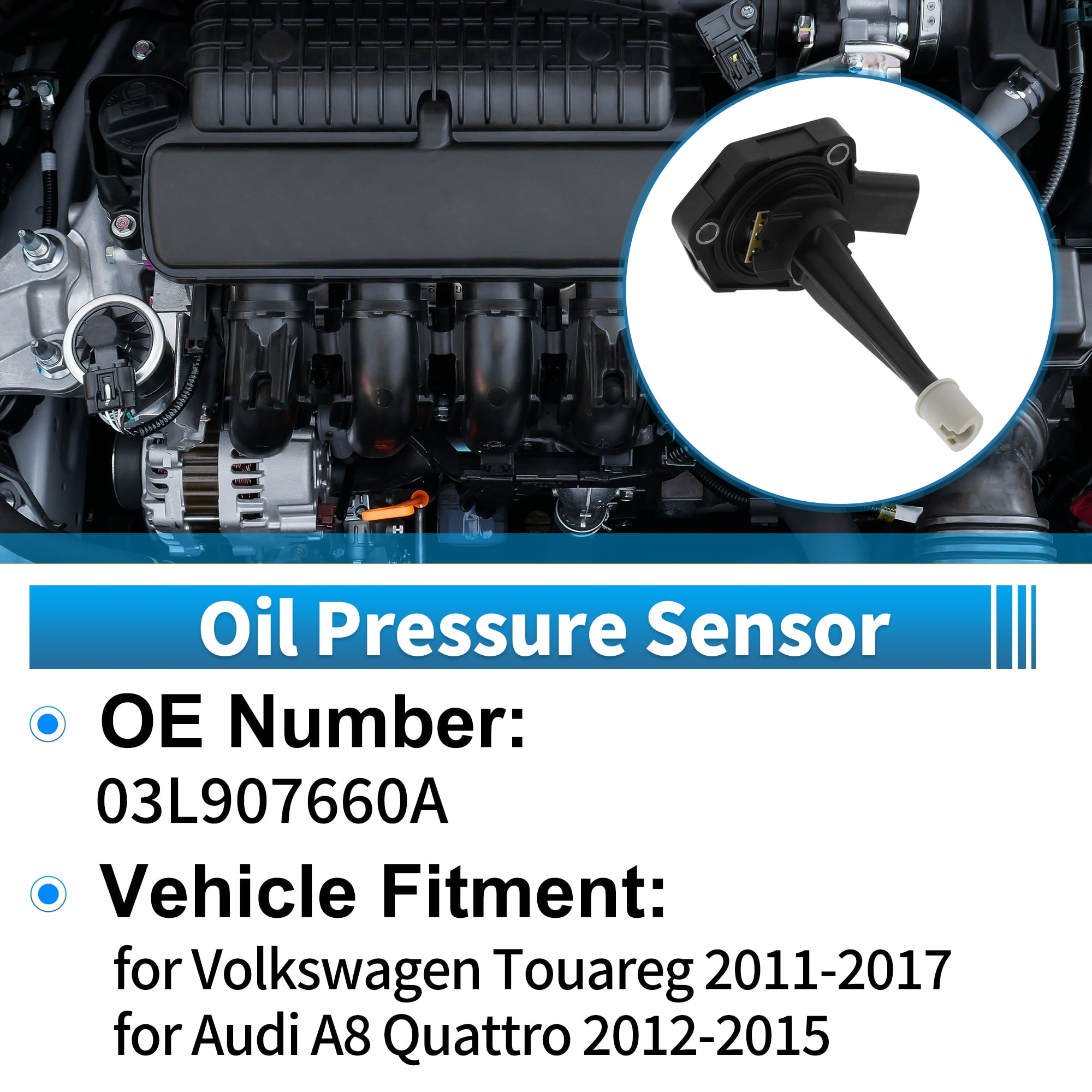 Unique Bargains 1 pcs No.03L907660A Engine Oil Pressure Sensor for Volkswagen Touareg 2011-2017