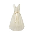 thumbnail image 3 of iiniim Kids V Neck Chiffon Flower Girl Dress for Wedding Bridesmaid Pageant Birthday Party Cream 12, 3 of 7