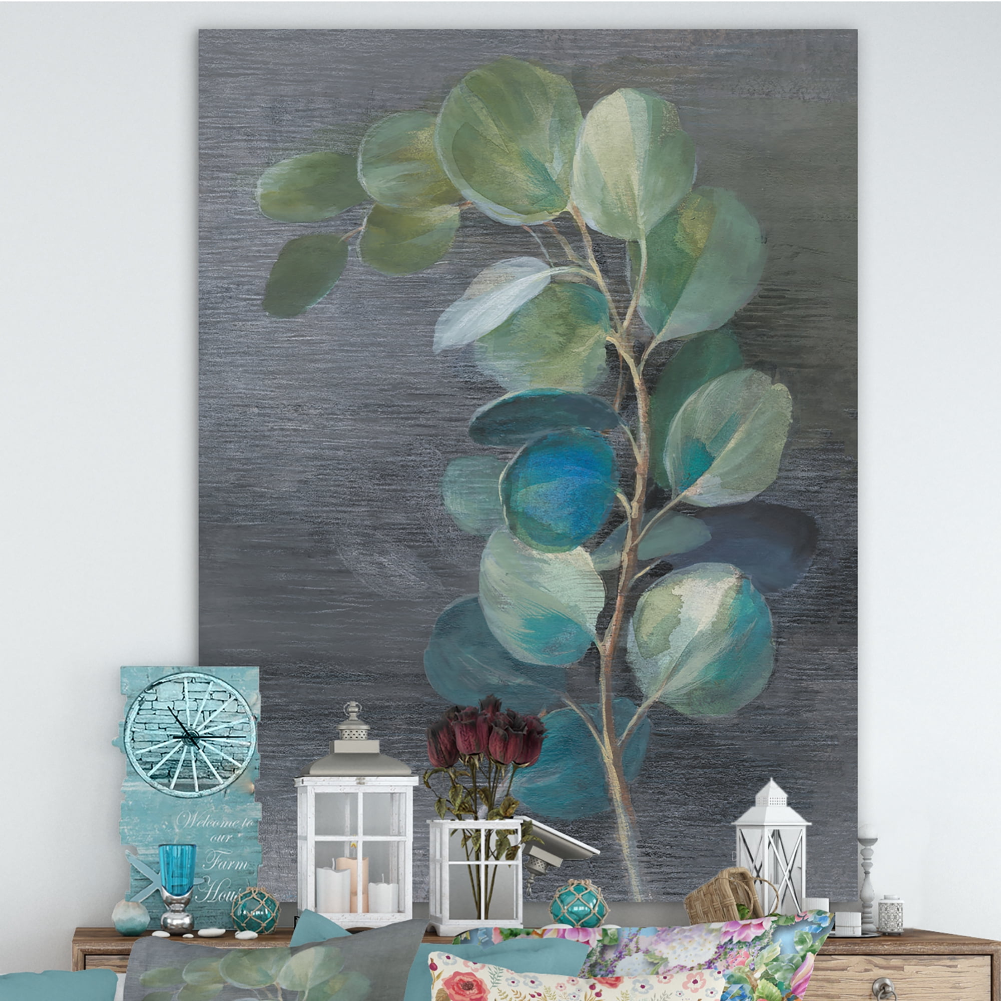 Designart 'Fresh leaves II' Traditional Canvas Artwork