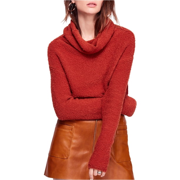 Free People Womens Cowl Pullover Sweater, Naranja, Grande Free People Pull-over