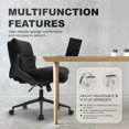 thumbnail image 4 of Cross Legged Office Chair with Wheels and Flip-Up Arms, Ergonomic Criss Cross Desk Chairs with Fabric Padded, Height Adjustable Wide Seat Swivel Chair for Home Office, Bedroom Vanity (Black), 4 of 9