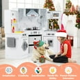 thumbnail image 4 of Costway Wooden Kids Play Corner Kitchen with Realistic Lights & Sounds Lighted Range Hood White, 4 of 9