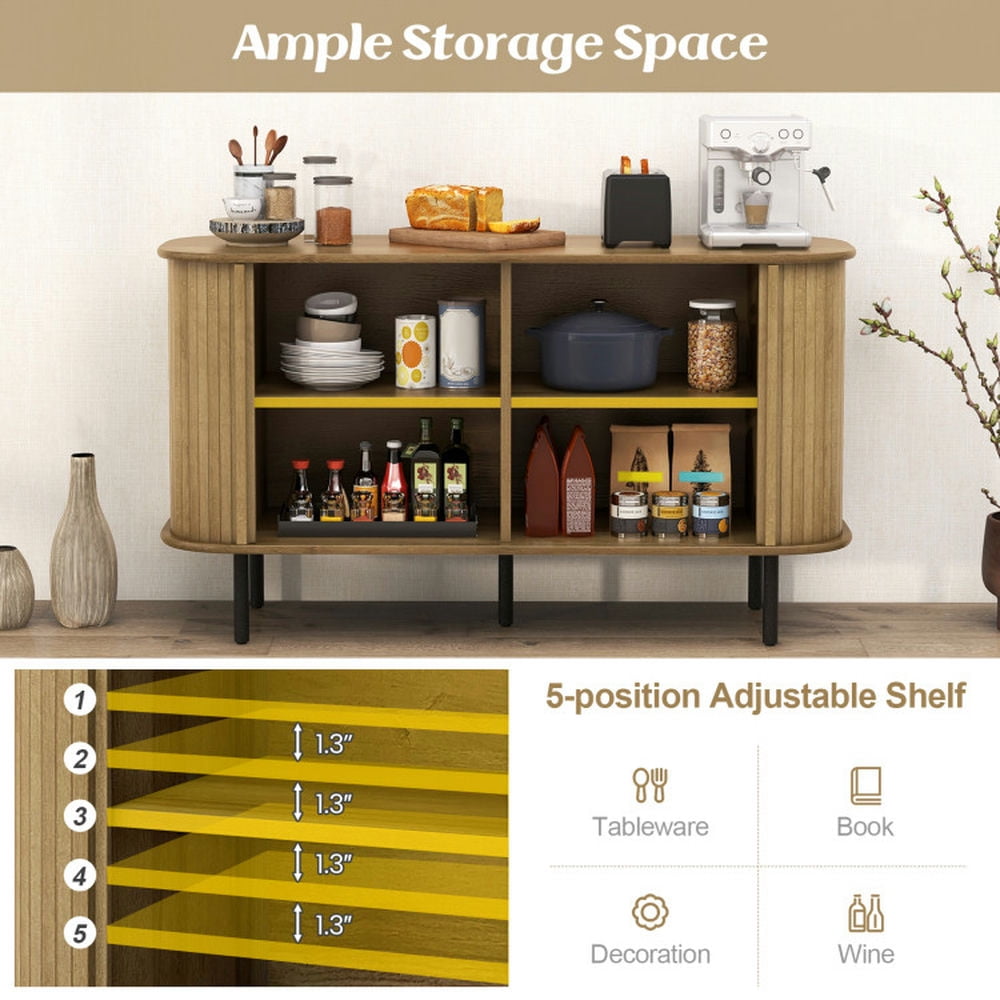 Finihen Kitchen Storage Cabinet, Buffet Sideboard, 47 Inch Sideboard Buffet Cabinet with Adjustable Shelves for Kitchen Dining Room Living Room Entryway, for Kitchen, Living Room, Oak Finihen Kitchen Storage Cabinet, Buffet Sideboard, 47 Inch Sideboard Buffet Cabinet with Adjustable Shelves for Kitchen Dining Room Living Room Entryway, for Kitchen, Living Room, Oak