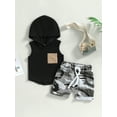 thumbnail image 3 of PaerPade Infant Boys Summer Clothes Set Pocket Hooded Sleeveless Tank Tops and Camouflage Elastic Waist Shorts 2Pcs Outfit 0-24Months 2T 3T, 3 of 9