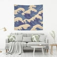thumbnail image 2 of Yayeee Tapestry Wall Hanging for Bedroom 60" x 40" Living Room Home Wall Art Decor, Blue Wave Pattern, 2 of 7