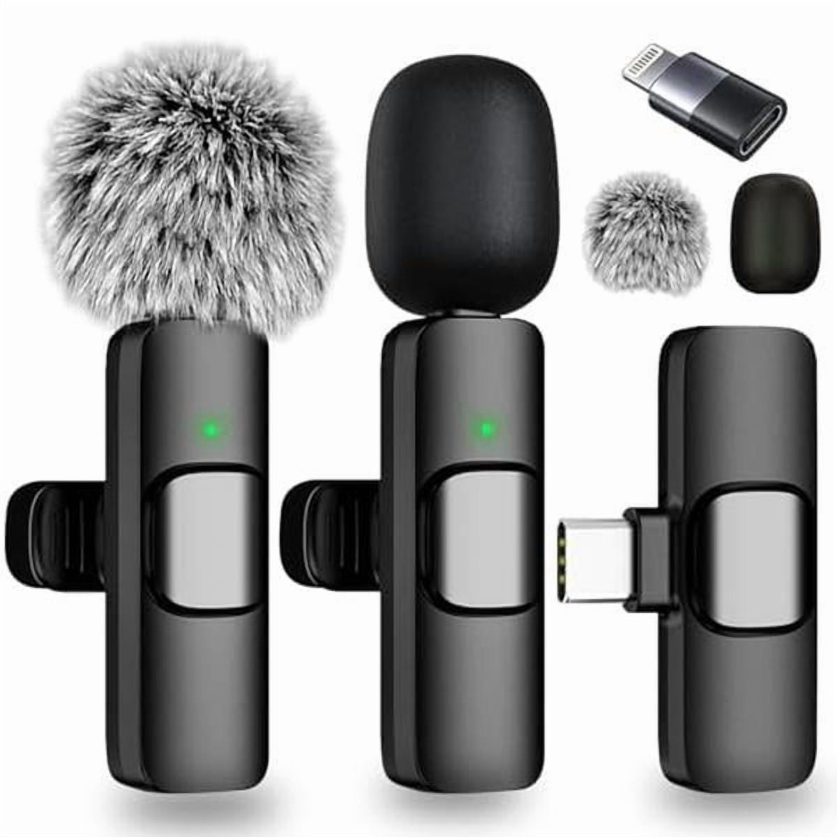 Professional Wireless Microphone, USB Rechargeable Wireless Microphone, Plug-Play Lapel Mic for Video Recording, Teaching, Interviews, Podcast Equipment, Gifts for Mums mini microfono minimic c