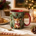 thumbnail image 5 of Trovenix Reindeer Coffee Mug 2D Ceramic Christmas Cup, Hot Cocoa Milk Tea Drinking Mug for Home Office, Festive Holiday Gift for Family, 5 of 7