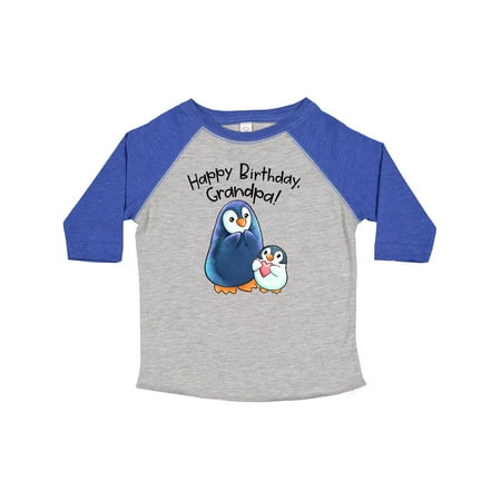 

Inktastic Happy Birthday Grandpa!- Cute Penguins Gift Toddler Boy or Toddler Girl T-Shirt
