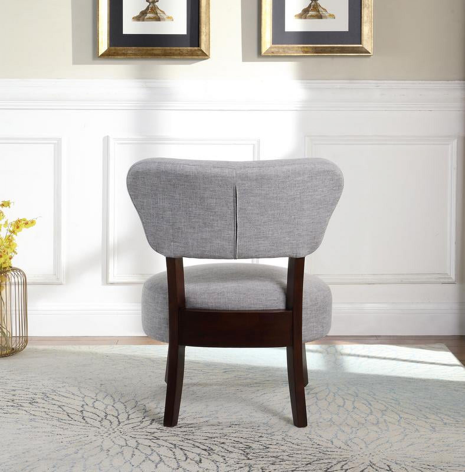 Nathaniel Home, Round Seat Accent Chair, Medium Density Foam, Gray