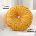 thumbnail image 7 of Velvet 15-Inch Round Throw Pillow for Home Couch Decorative (Yellow), 7 of 7