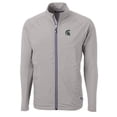 thumbnail image 2 of Men's Cutter & Buck Gray Michigan State Spartans Big & Tall Adapt Eco Knit Hybrid Recycled Full-Zip Jacket, 2 of 3