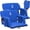 Blue, variant on Stadium Seat with Back Support - Extra Wide Bleacher Chair with Thick Cushion Anti Slip Base - 6 Position Reclining Backrest Cup Holder and Storage Pockets