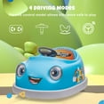 thumbnail image 4 of 12V Electric Ride on Kids Bumper Car w/Remote Control,360 Degree Spin,Push Rod Rocker Horse Function,3-Speeds Babies & Toddlers Bumping Car Ride on Toy Gift for 1-4 Years Children- Blue, 4 of 8