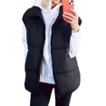 thumbnail image 3 of Chaleco Acolchado Extragrande de Invierno para Mujer, Ligero, con Cuello Alto, Sin Mangas, Acolchado y Bolsillos. Negro L, 3 of 10