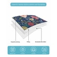 thumbnail image 5 of Quilts Twin Size, Navy Blue Floral Soft Comforter Bedding Set for Bed, Spring Farmhouse Botanical Flowers Vintage Lightweight Quilted Bedspread with Pillow Cover(2 Pieces) for All Season, 68x86 Inch, 5 of 6