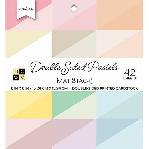 DCWV Double-Sided Cardstock Stack 6"X6" 42/Pkg-Flip/Slide Pastels Solid