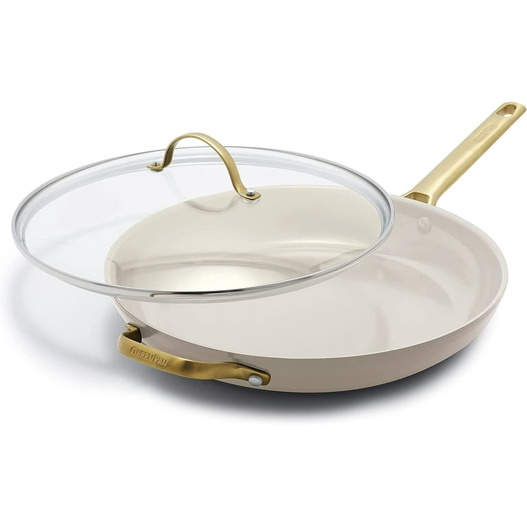 Reserve Ceramic Nonstick 10 and 12 Frypan Set, Burgundy with Gold-T