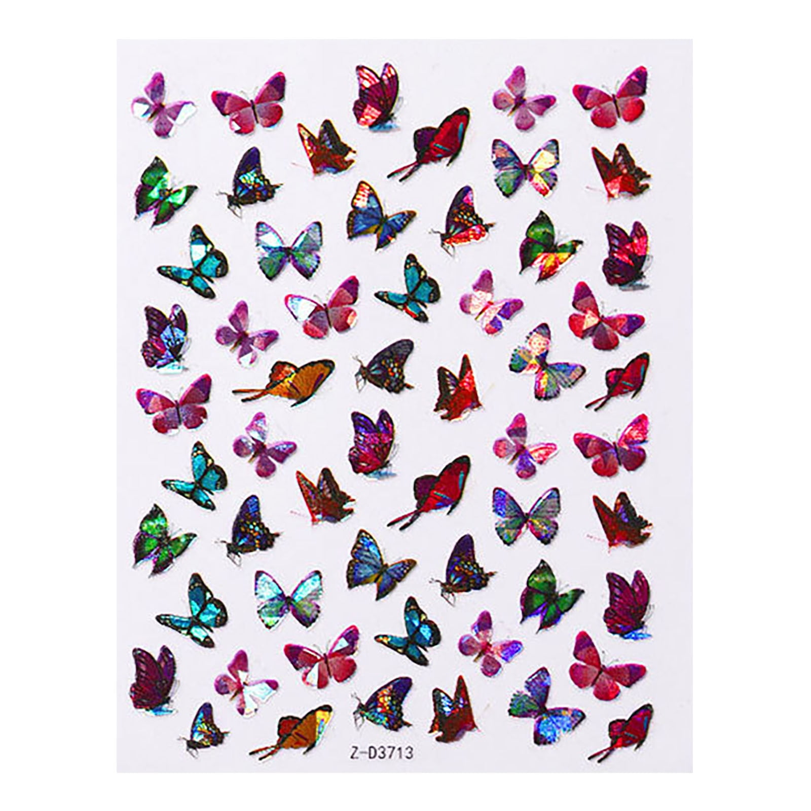 Bidobibo Fake Nails Nail Art Butterfly Sticker 3D Sticker Waterproof