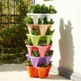 thumbnail image 2 of Stackable Planting Pot Creative Plastic Flower Pot Pot Stackable Fine Stacking Planters for Gardening Indoor Outdoor Type 3, 2 of 9