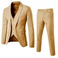thumbnail image 2 of Men's Slim Fit Suit Set One Button Solid Jacket Vest Pants Business Set, 2 of 8
