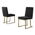 thumbnail image 1 of Chaises Latérales en Velours Noir Simpliste avec Base en Chrome Doré (Ensemble de 2), 1 of 2