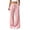 Pink, variant on Utoimkio Women's Linen Wide Leg Pants Drawstring Elastic Waist with Front Patch Pockets for Beach Vacation Daily Walking