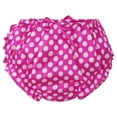 thumbnail image 2 of Jowowha Newborn Baby Girl Christmas Ruffle Bloomer Shorts Polka Dots Elastic Waistband Diaper Cover Briefs Hot Pink&White S/59, 2 of 6