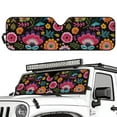 thumbnail image 2 of Uorisanigo Car Sun Shade Colorful Flowers Windshield Sunshade Heat Shield Sunshade for Jeep Wrangler JL JLU 2018-2025 & Jeep Gladiator(JT) 2020-2025 Sun Visor Mat Accessories for Interior, 2 of 7