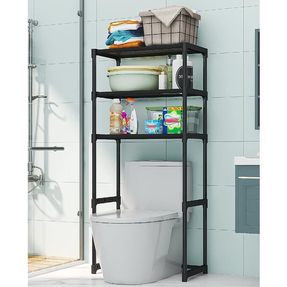 Kselythan Over The Toilet Storage Rack,3-Tier Over Toilet Storage,Freestanding Metal Bathroom Shelves For Most Toilets,Laundry Room Restroom