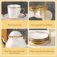 thumbnail image 5 of ☕✨ Elegant Gold-Rim Ceramic Cup & Saucer Set – Round Lip, Comfy Handle, Home Décor Must-Have – Dishwasher｜Microwave｜Freezer Safe 🎁, 5 of 9