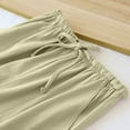 thumbnail image 4 of LYEAA Pajama Pants Women Cotton Soft Breathable Elastic waist Home Loungewear Causal Loose Solid Drawstring Long Sleep Pants Comfortable Sleepwear Bottoms with Pockets Green M, 4 of 5