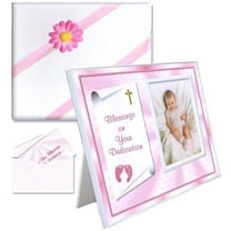 Baby Girl Christening Gift, Gift-Boxed Picture Frame Set, Tabletop, Holds a 3.5 x 5 Photo, Numbers 6:24-26 Verse