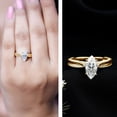 thumbnail image 3 of Rosec Jewels Moissanite Marquise Engagement Ring 1 Ct - 5X10 mm - Vintage Style Ring - D-VS1 Quality, 14K Yellow Gold, US 5.00, 3 of 8